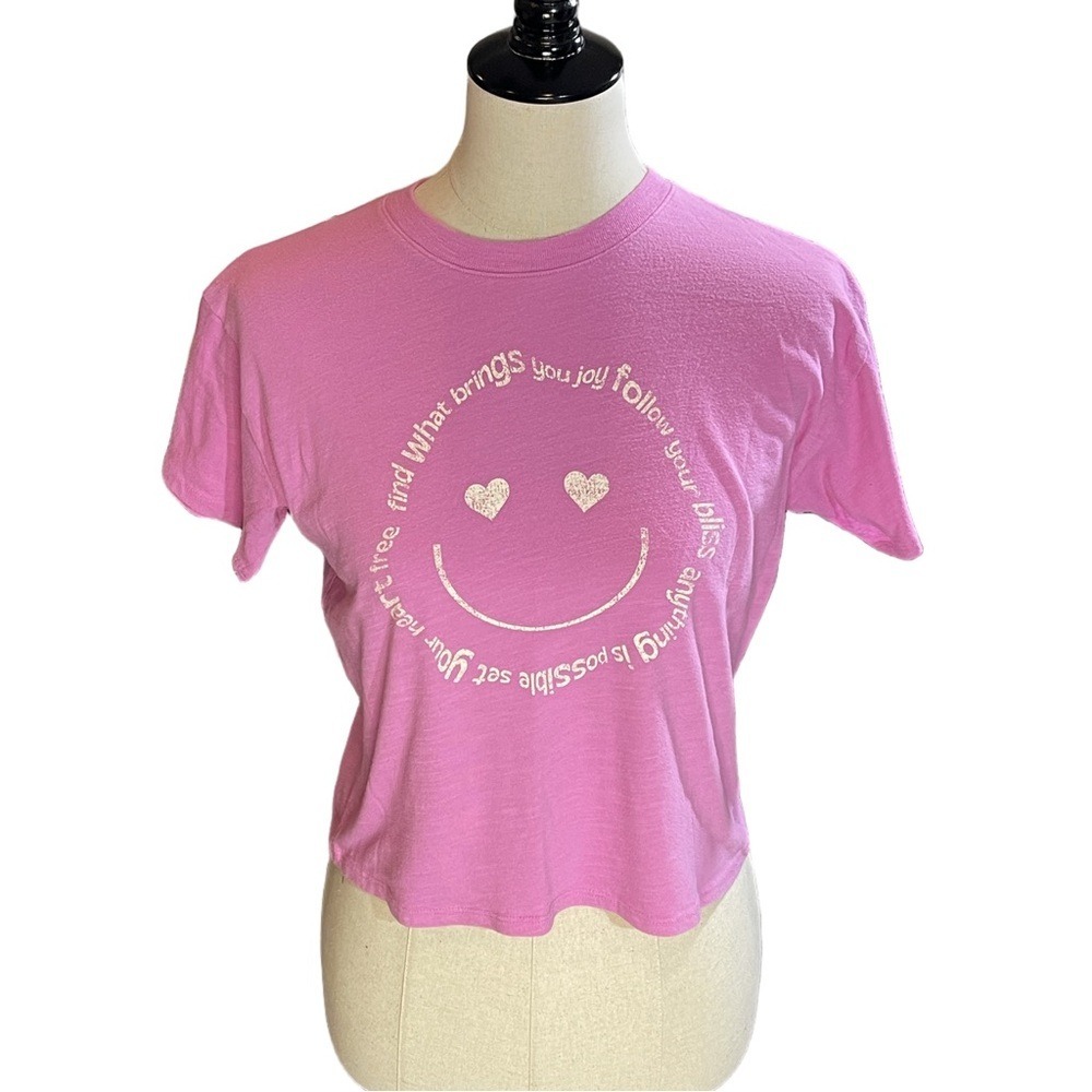 Girls SO Pink‎ Smiley Face Graphic Tee L (10/12)